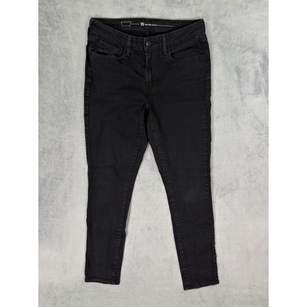 Levis Jeans Womens 29 Black Skinny Dark Wash Denim High Rise Stretch Preppy